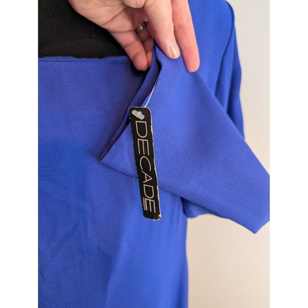 Vintage NWT Decade Designs Blue Long-Sleeve Dress - 16 - Made In USA‎ - Picture 3 of 5